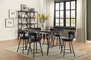 Appert 7-Piece Counter Height Dining Set - Metal, Black