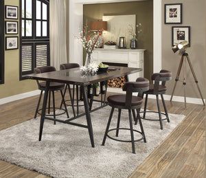Appert 5-Piece Counter Height Dining Set - Metal, Brown