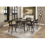 Appert 7-Piece Counter Height Dining Set - Metal, Brown