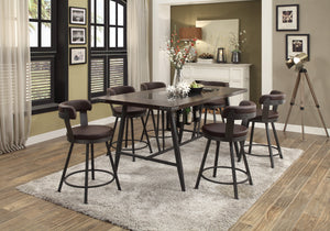 Appert 7-Piece Counter Height Dining Set - Metal, Brown