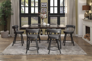 Appert 7-Piece Counter Height Dining Set - Metal, Grey