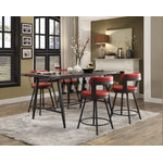 Appert 5-Piece Counter Height Dining Set - Metal, Red