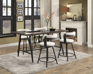 Appert 5-Piece Counter Height Dining Set - Metal, White