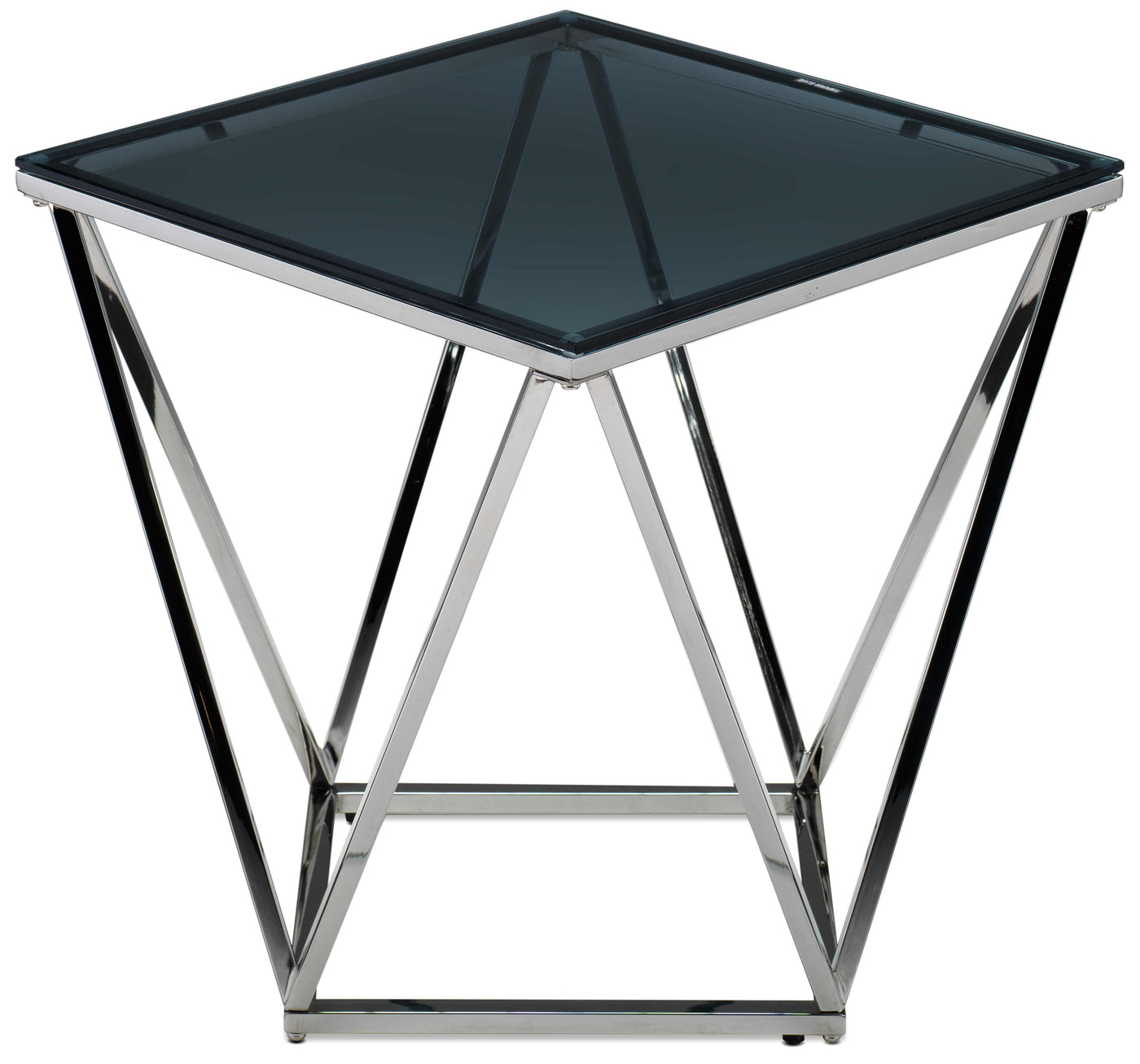 Skylar End Table - Silver and Black