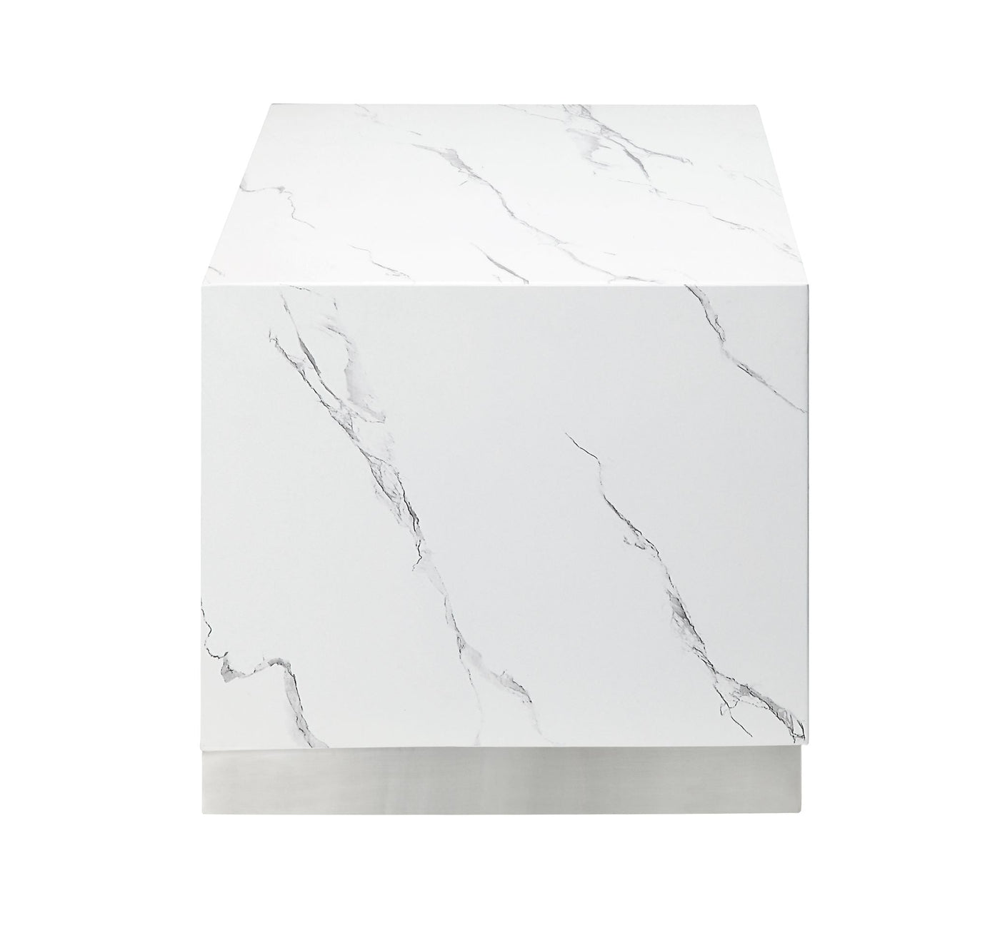 Helios End Table - White Marble and Silver