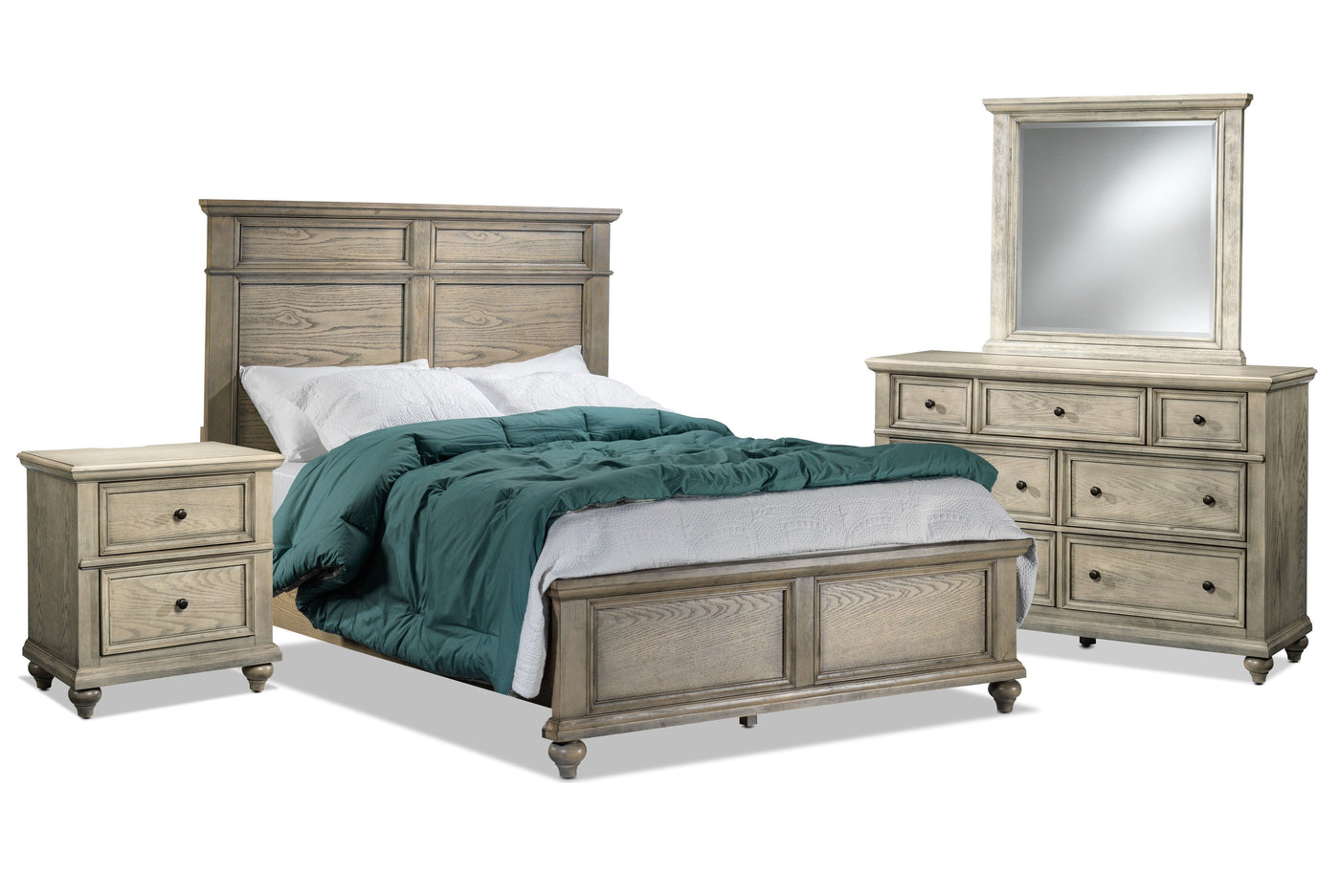 Emma 6-Piece Queen Bedroom Set - Oak