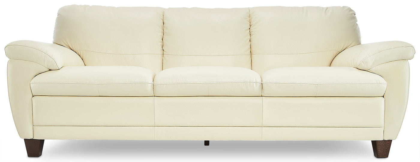 Leonardo Leather Sofa - Cream