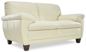 Leonardo Leather Loveseat - Cream