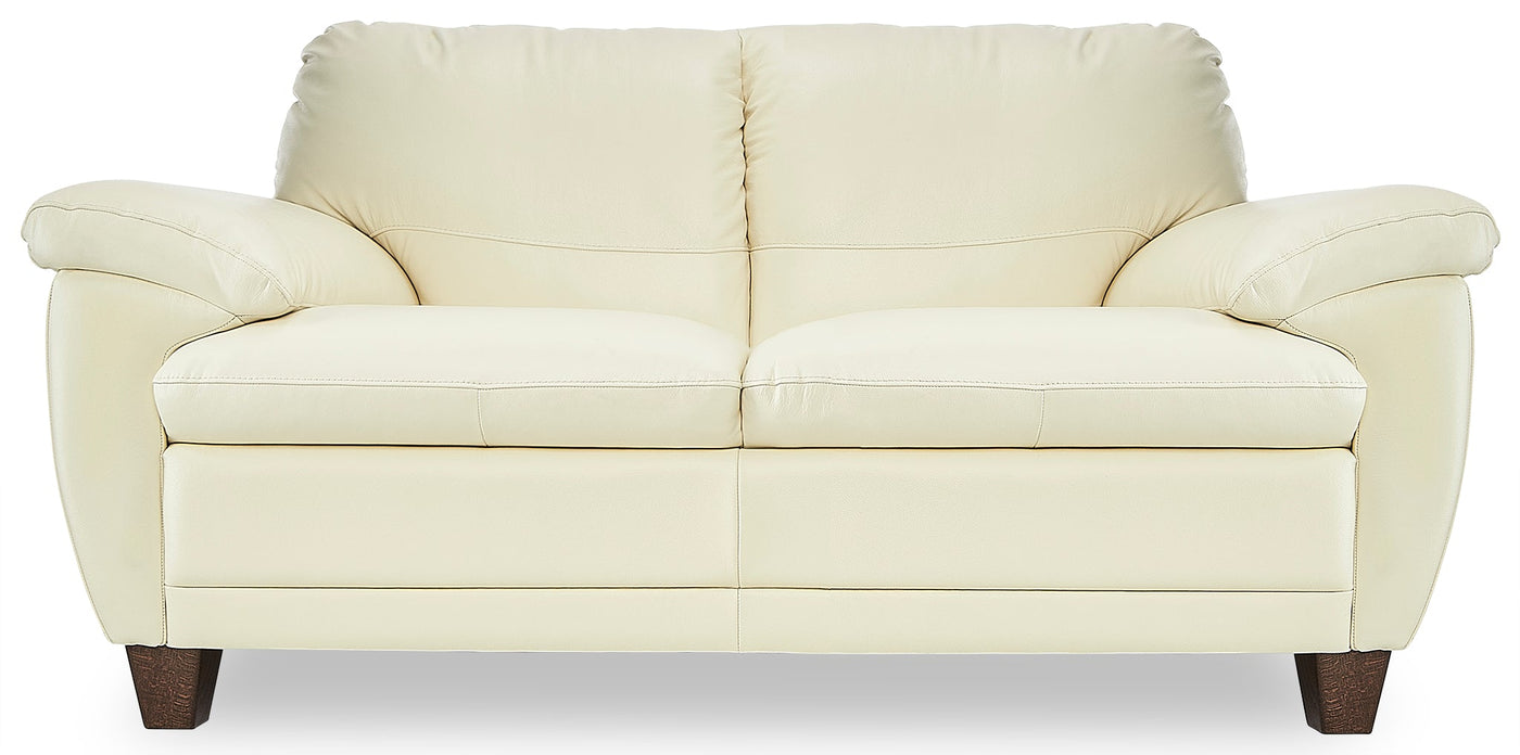 Leonardo Leather Sofa and Loveseat Set - Cream