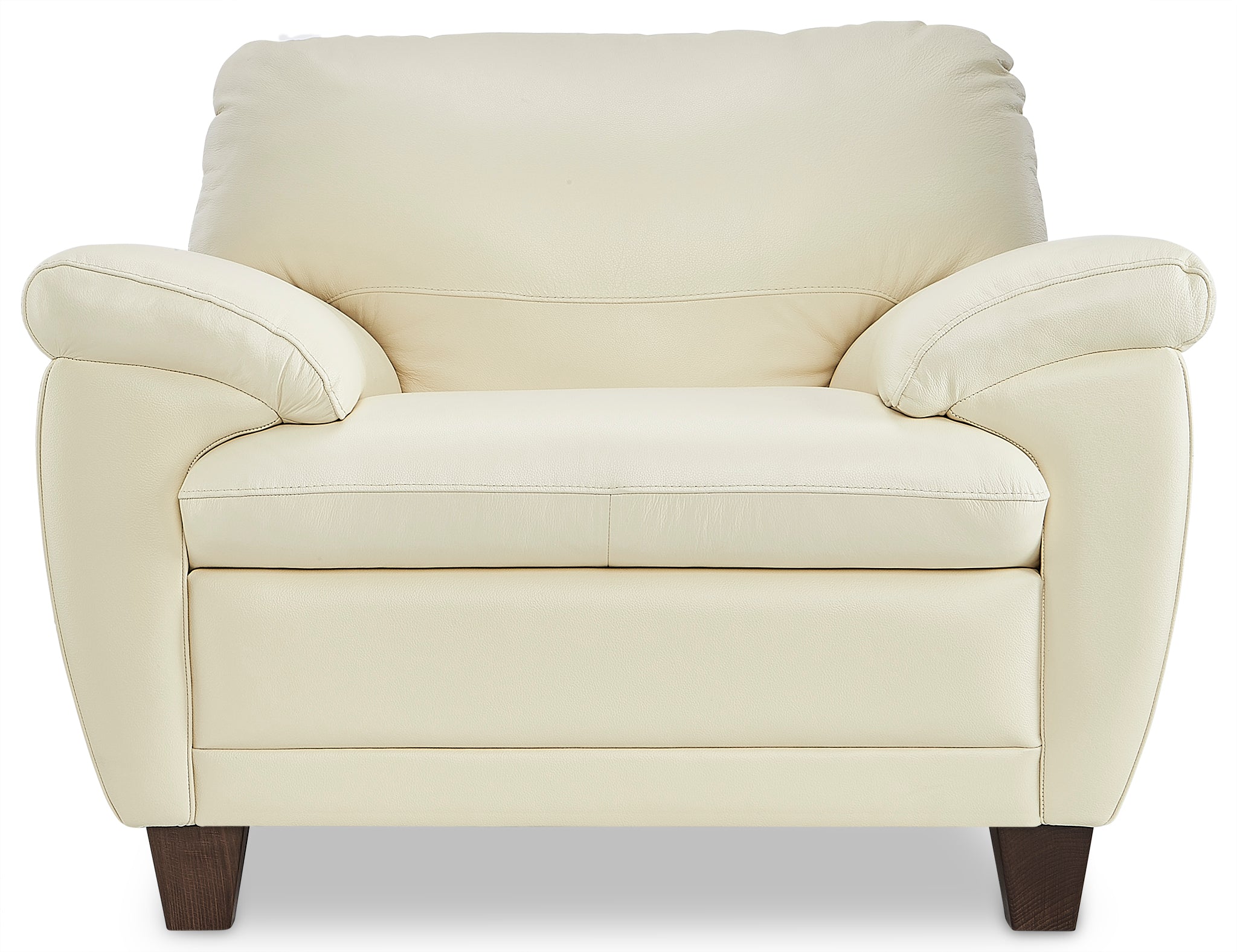 Leonardo Leather Sofa, Loveseat and Chair Set - Cream