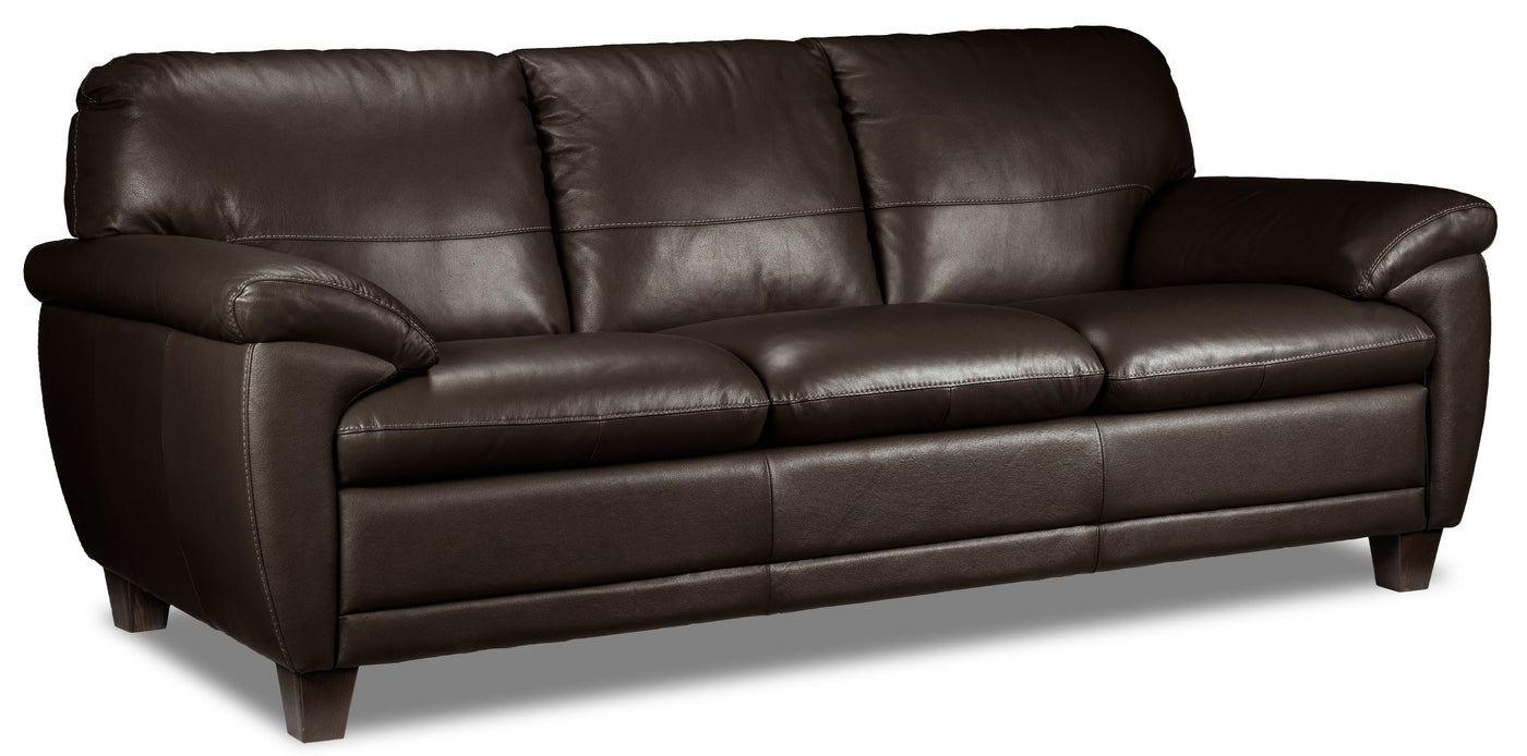 Leonardo Leather Sofa - Brown