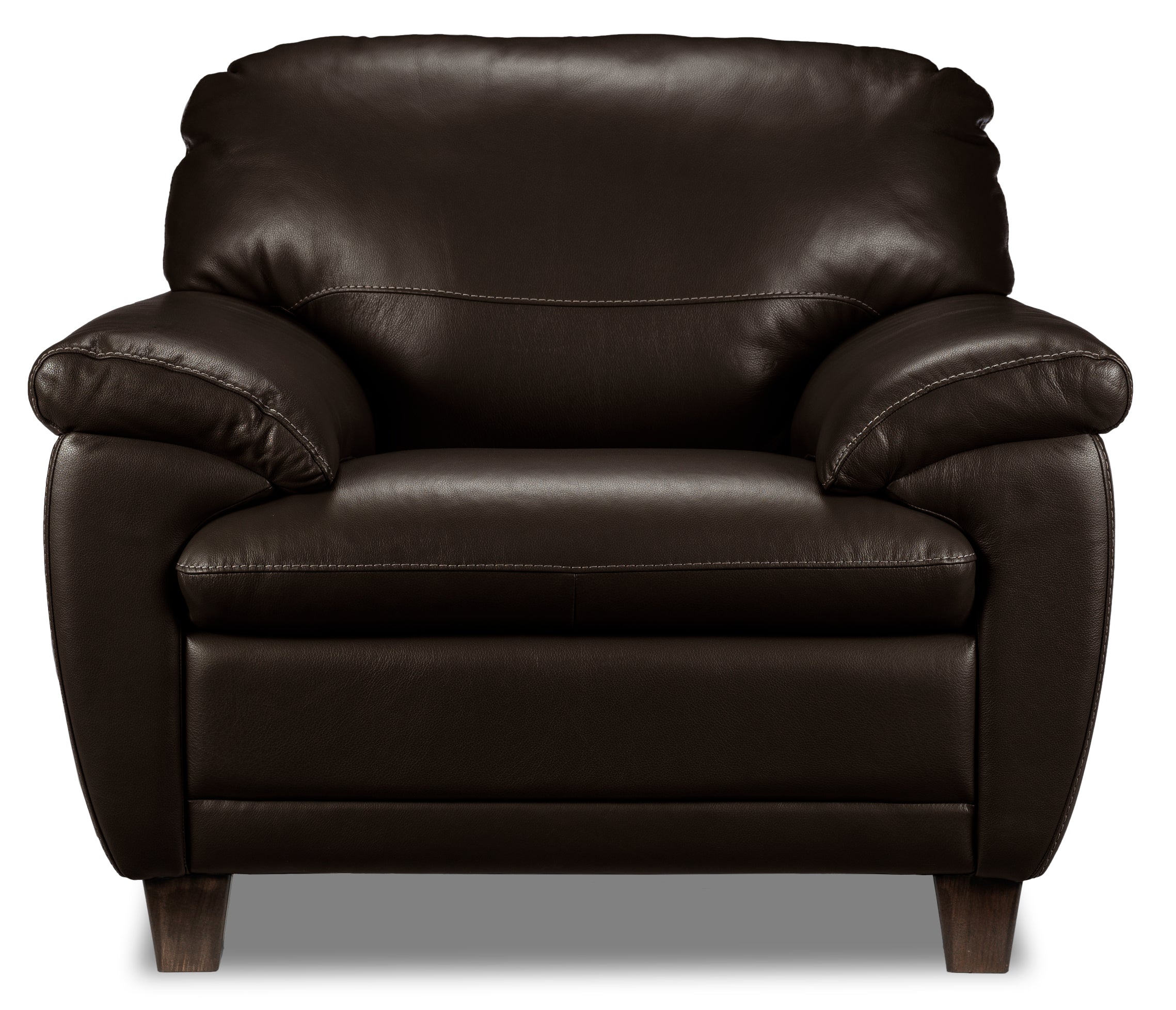 Leonardo Leather Sofa and Chair Set - Brown
