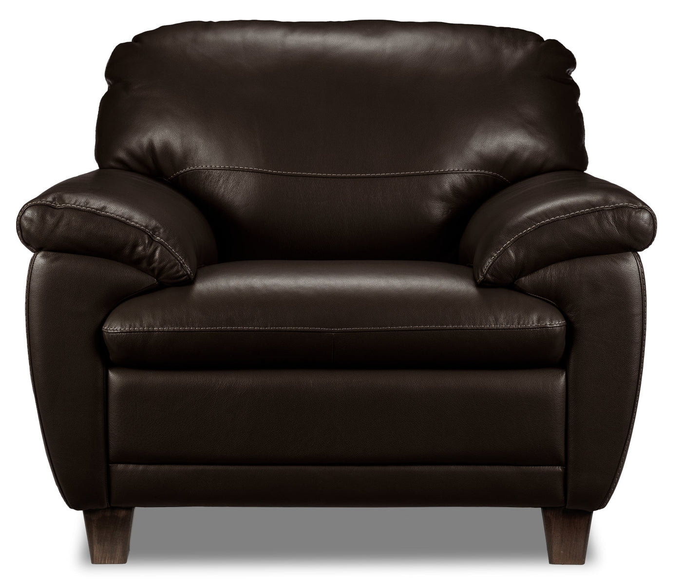 Leonardo Leather Sofa, Loveseat and Chair Set - Brown