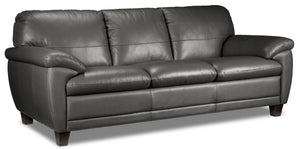 Leonardo Leather Sofa - Grey