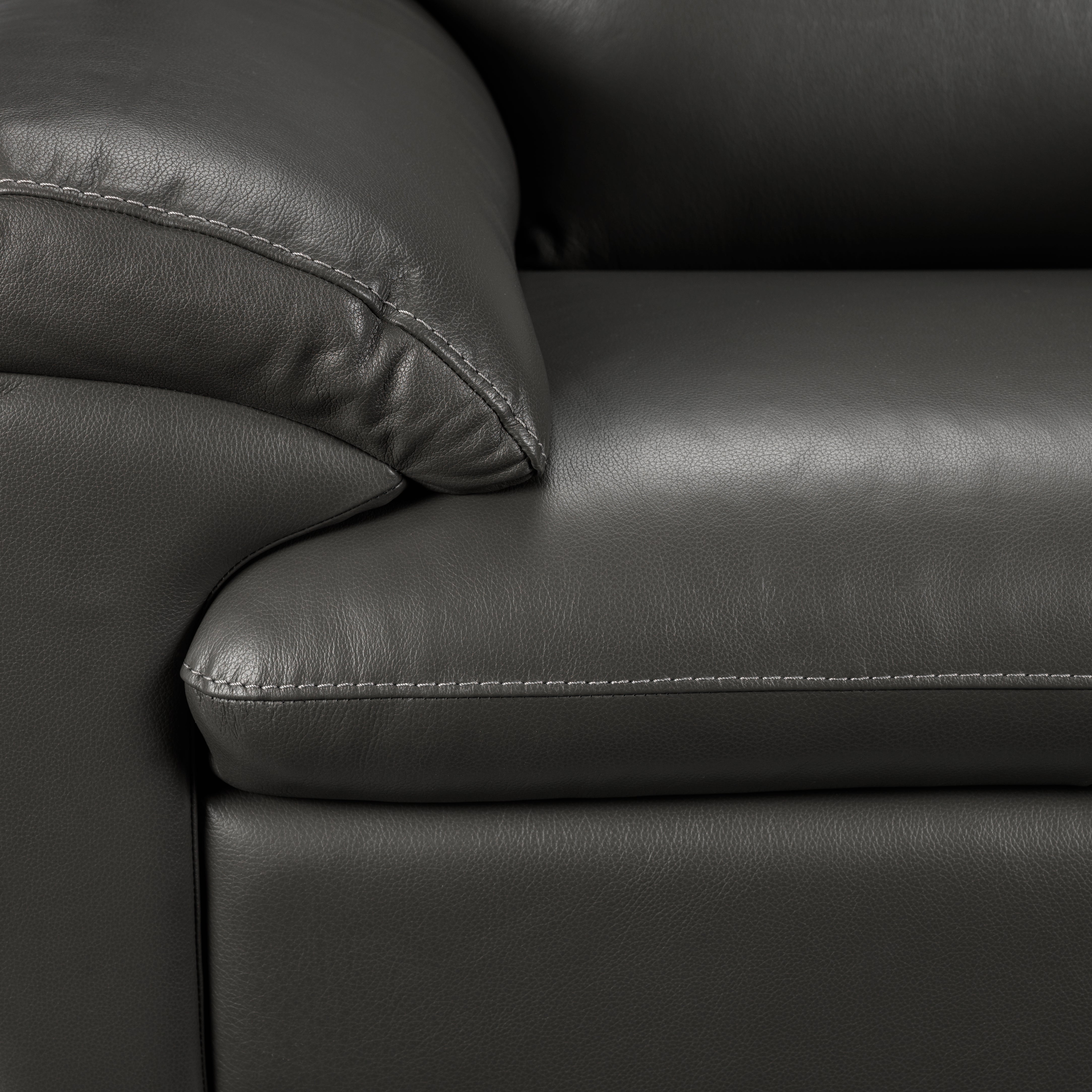 Leonardo Leather Sofa, Loveseat and Chair Set - Grey