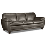 Leonardo Leather Sofa - Taupe