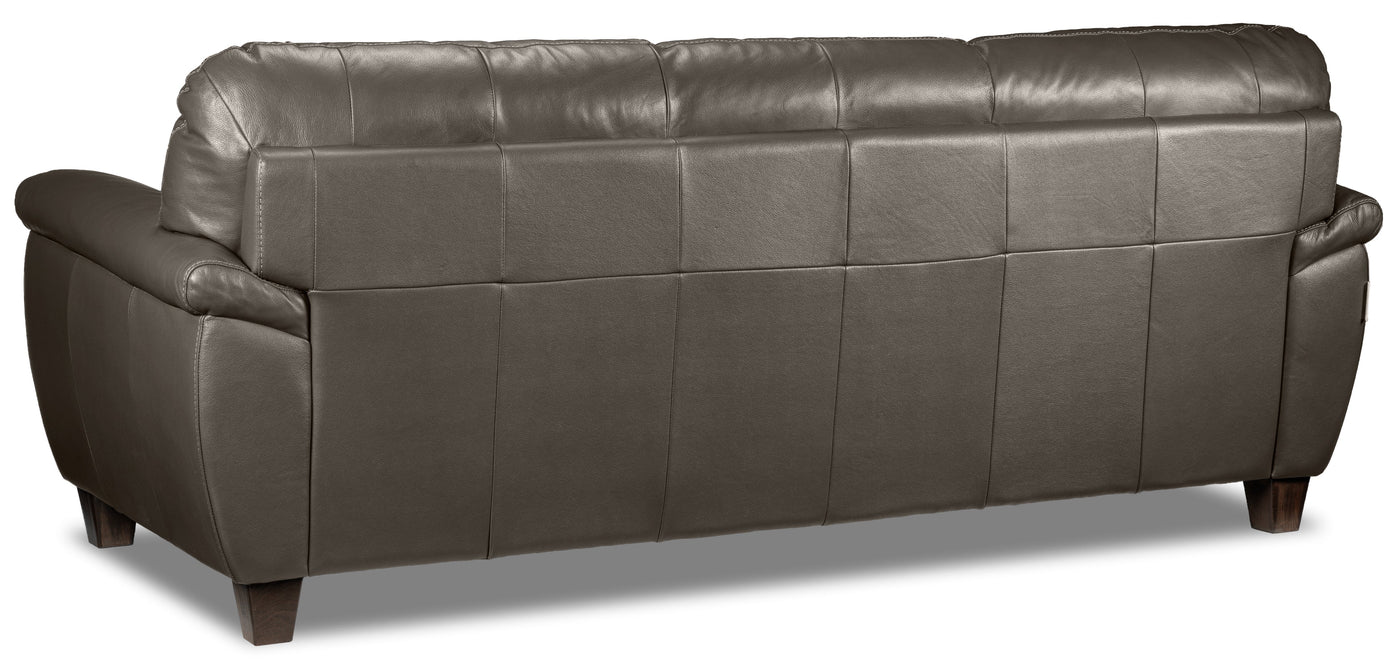 Leonardo Leather Sofa - Taupe