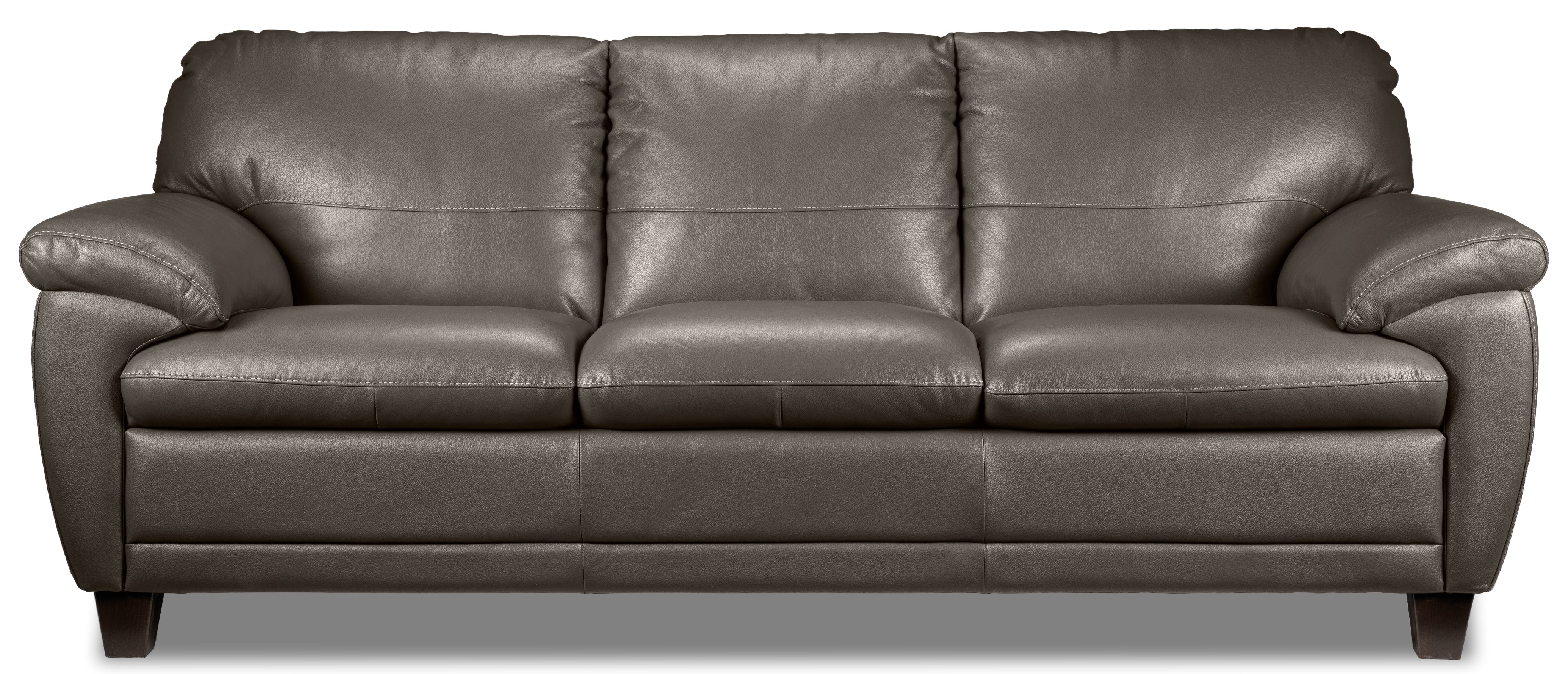 Leonardo Leather Sofa, Loveseat and Chair Set - Taupe