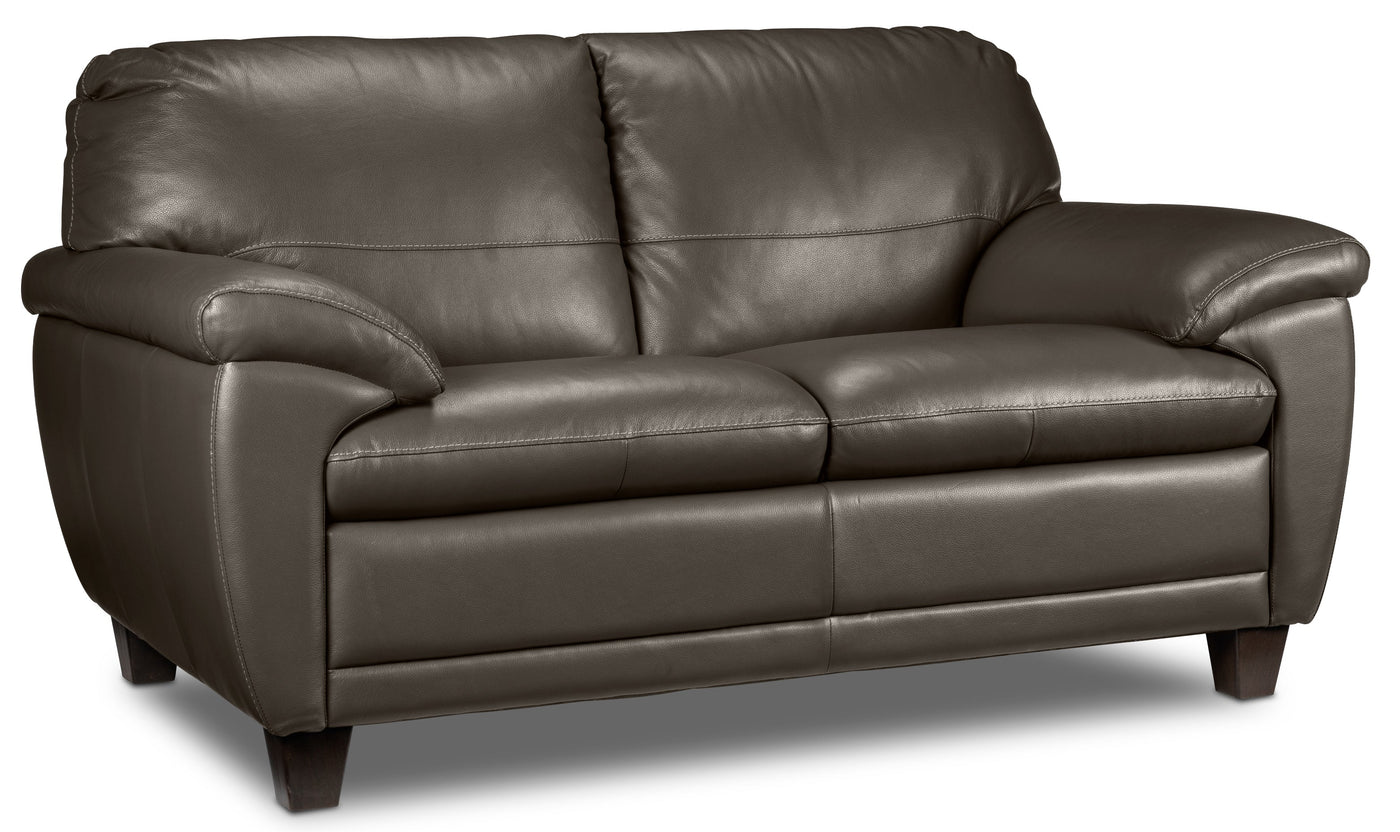 Leonardo Leather Loveseat - Taupe