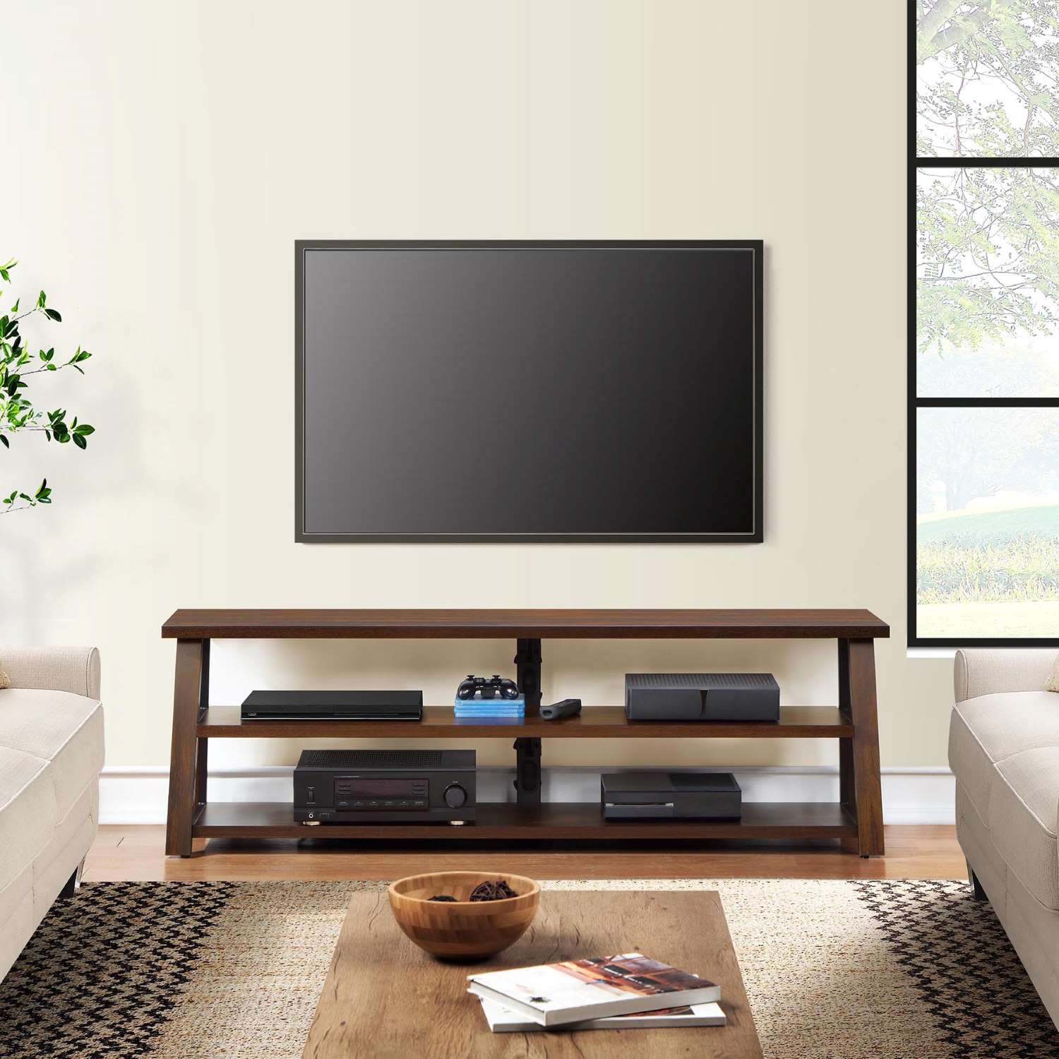 70” A-Frame TV Stand - Brown Cherry