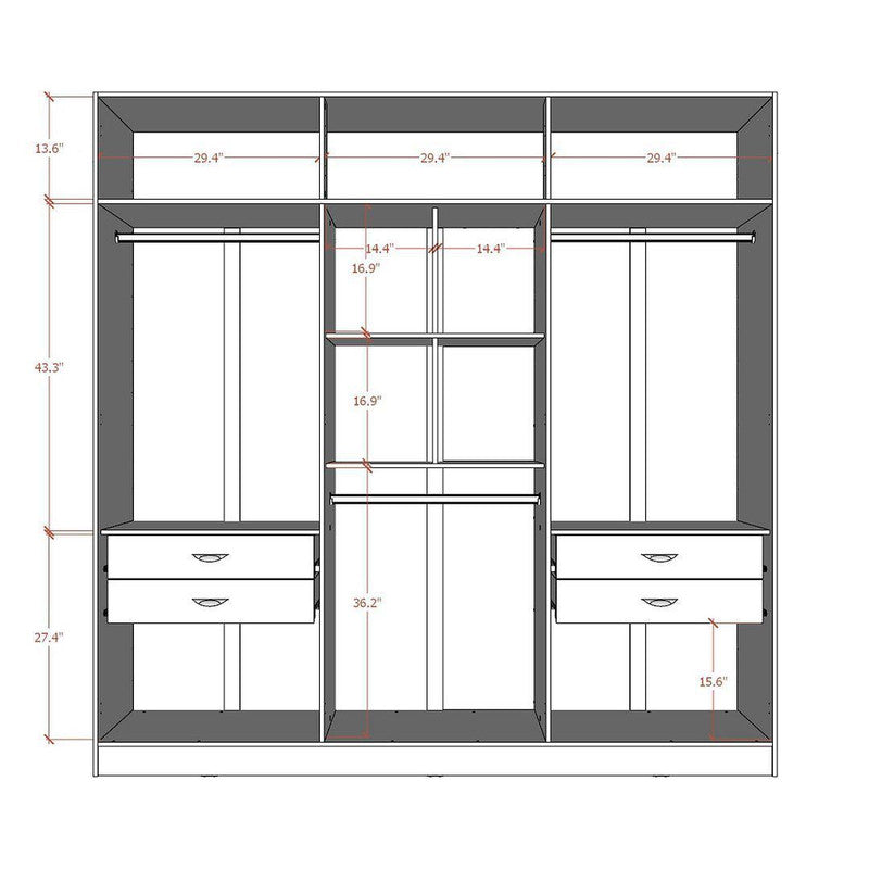 Kumasi Freestanding Wardrobe - Maple Cream