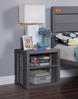 Konto Industrial Nightstand - Gunmetal Grey