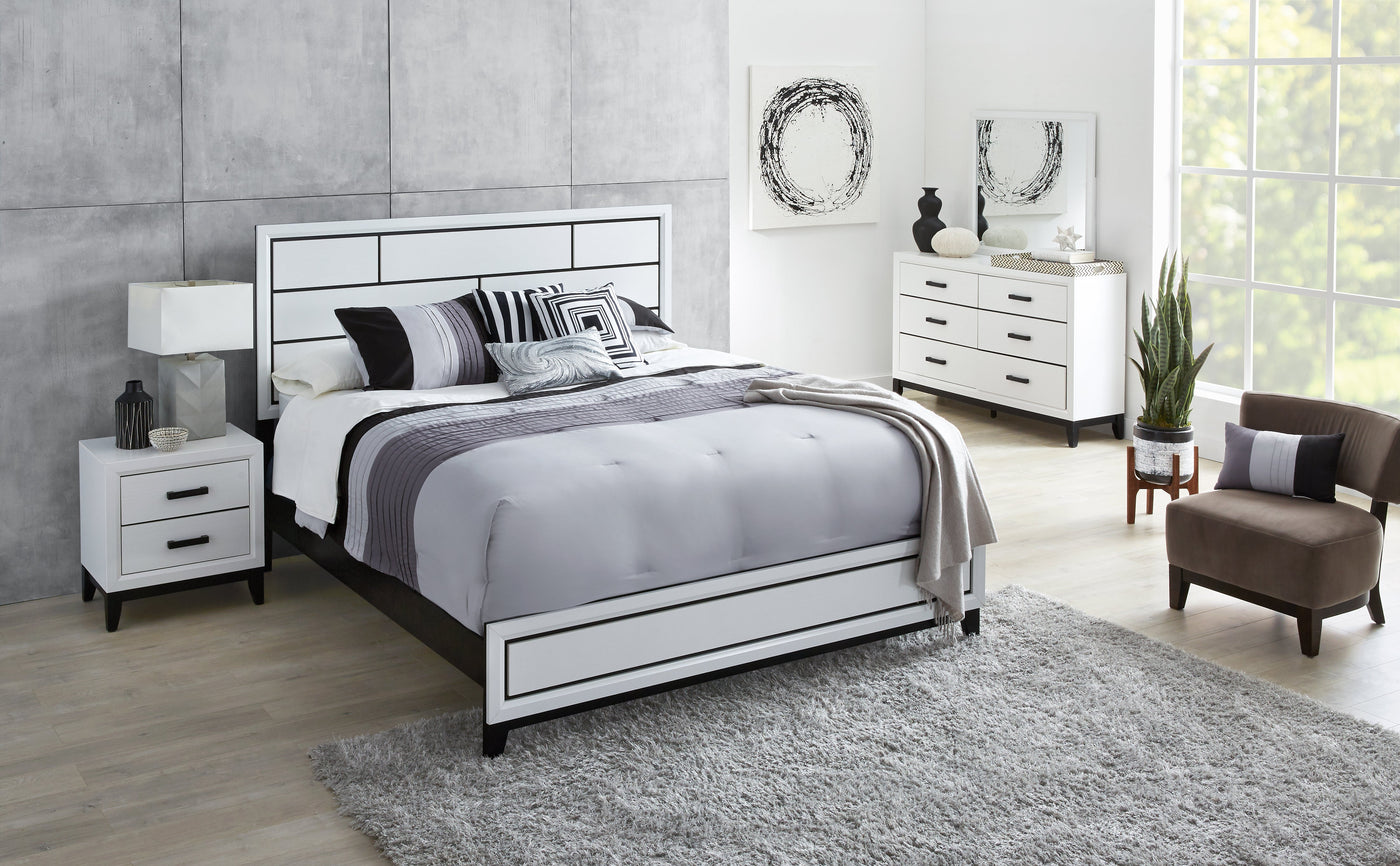 Frost 6-Piece King Bedroom Package - White, Black