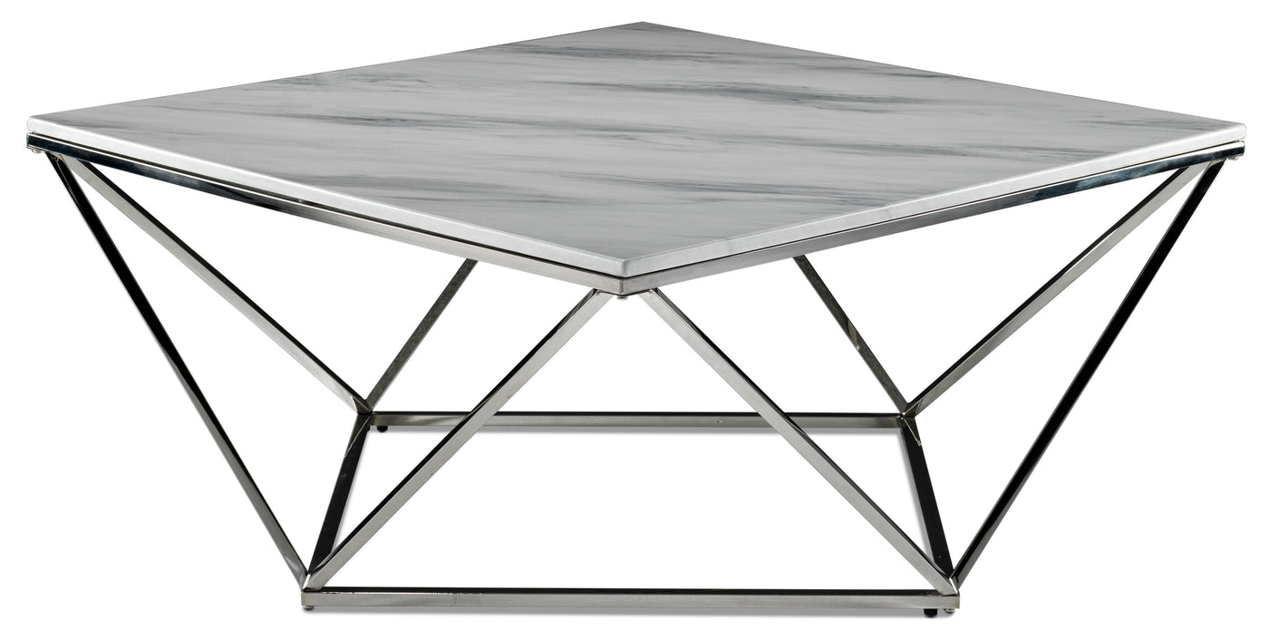 Lynn Coffee Table - Marble and Stainless Steel
