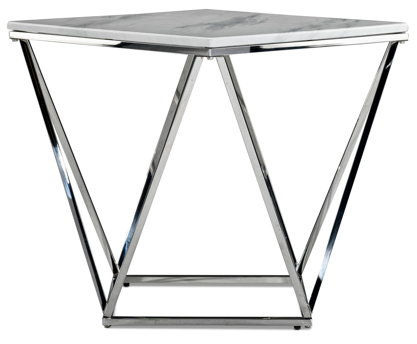 Lynn End Table - Marble and Stainless Steel