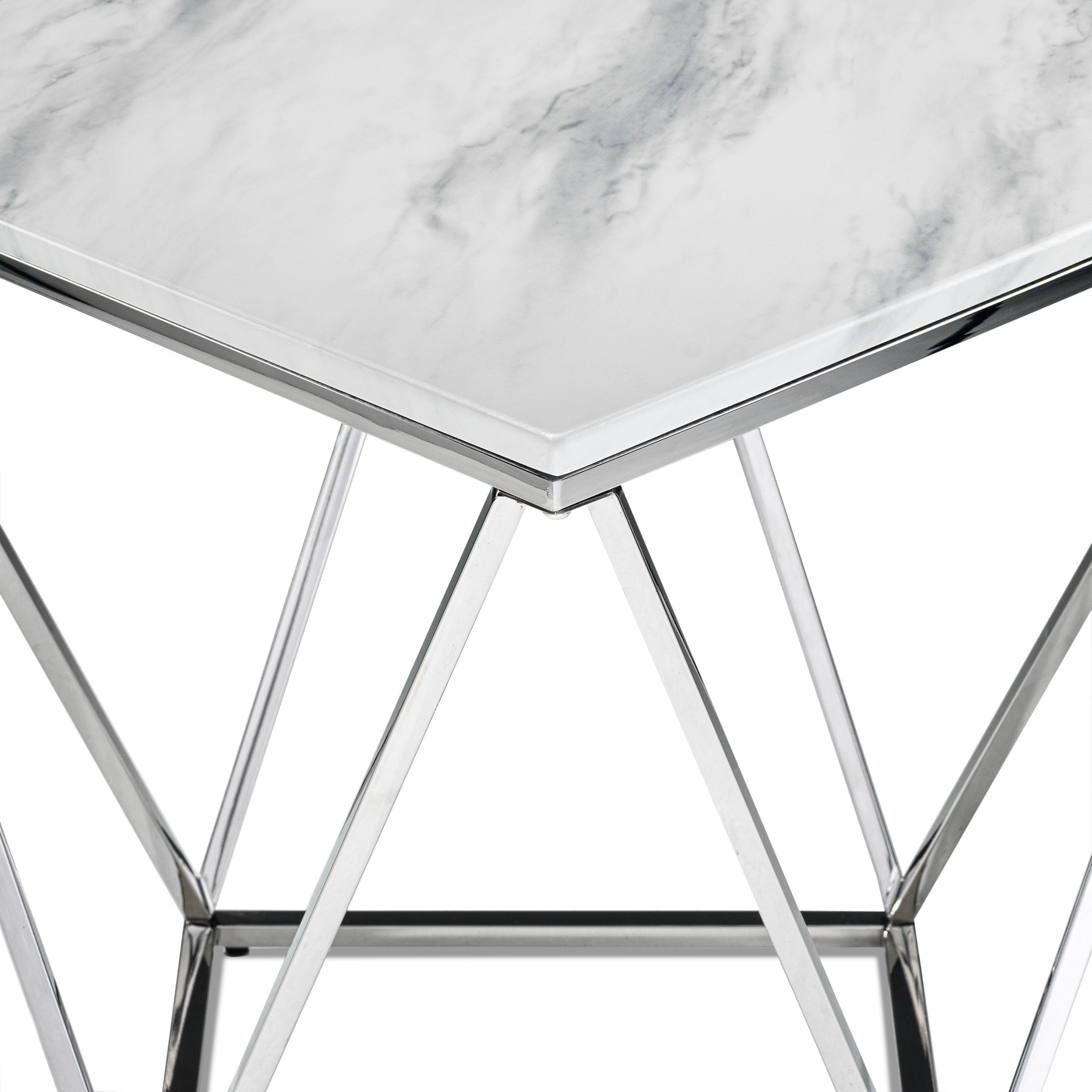 Lynn Coffee Table - Marble and Stainless Steel