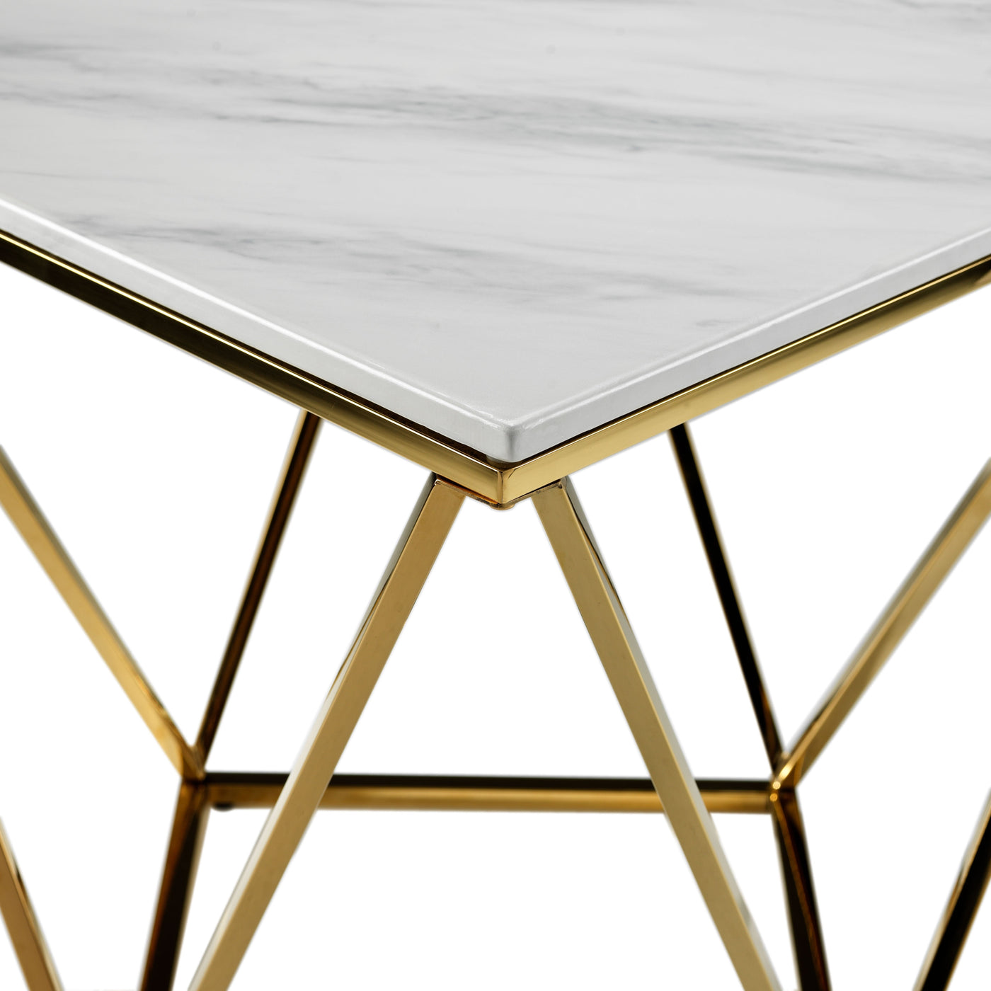 Lynn End Table - Marble and Gold