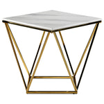 Lynn End Table - Marble and Gold