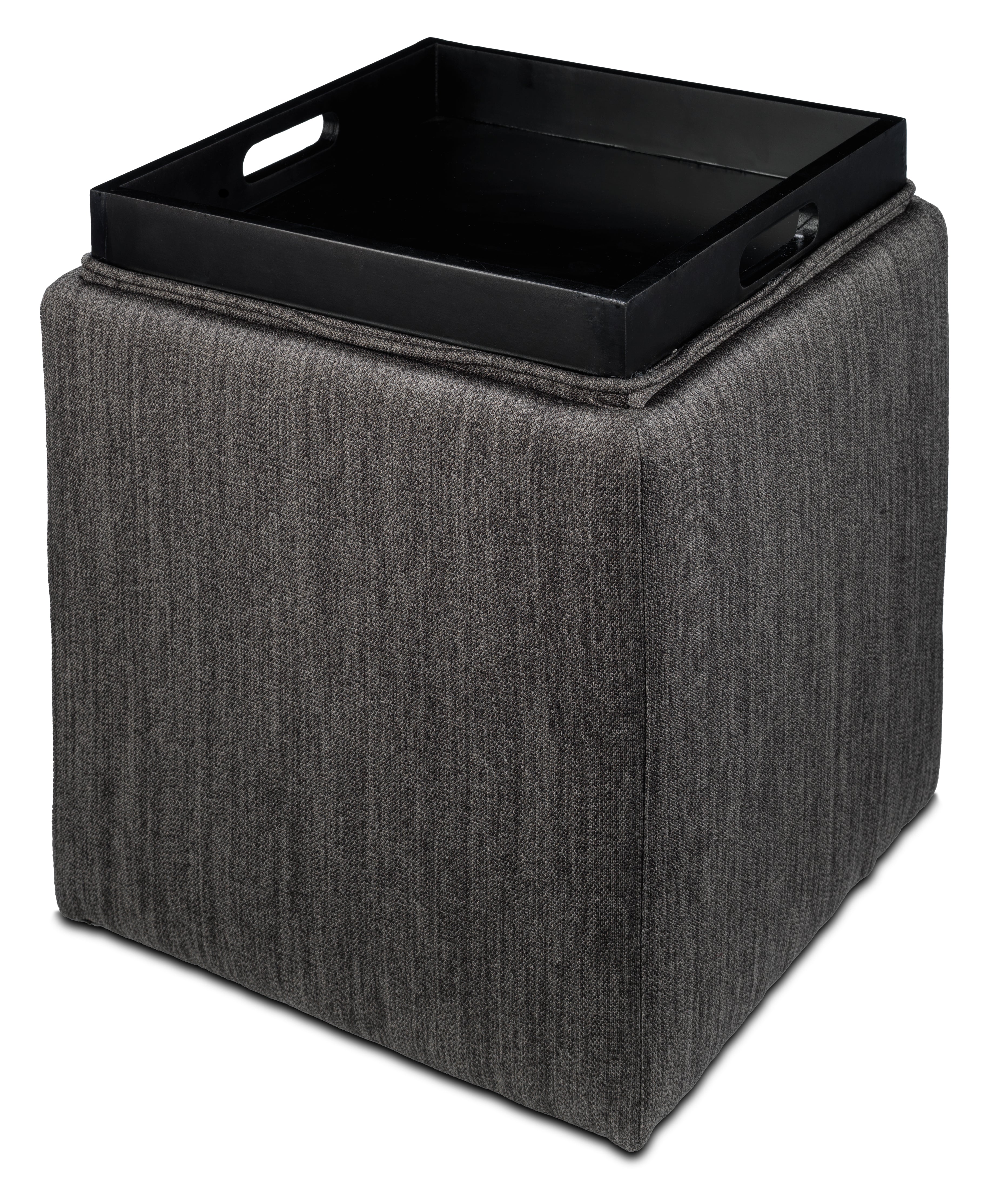 Zoey Ottoman - Charcoal Grey