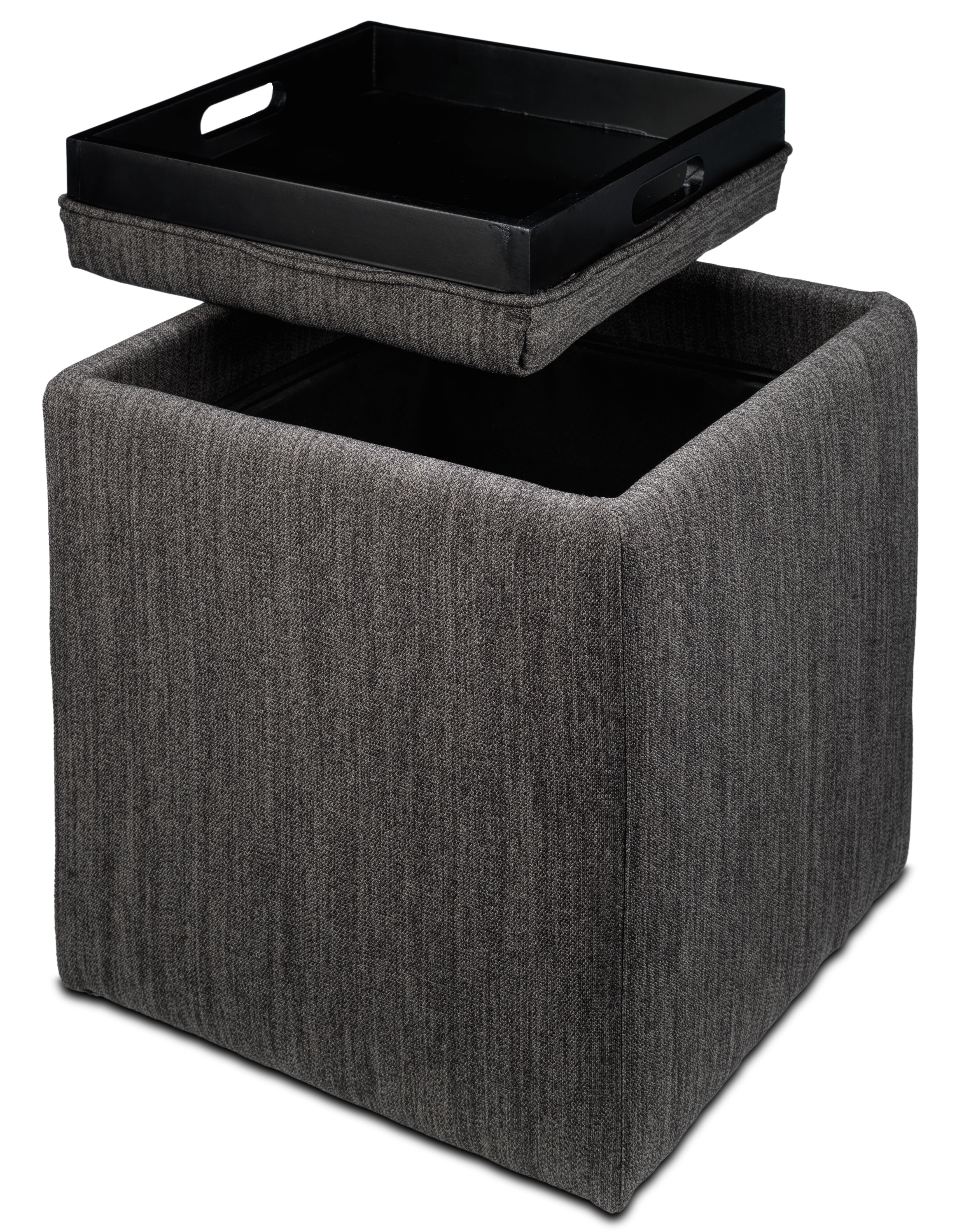 Zoey Ottoman - Charcoal Grey
