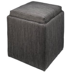 Zoey Ottoman - Charcoal Grey