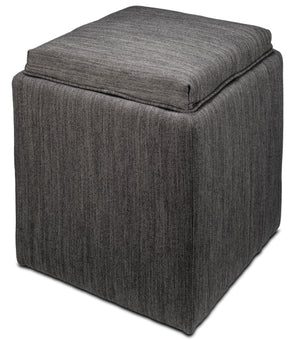 Zoey Ottoman - Charcoal Grey