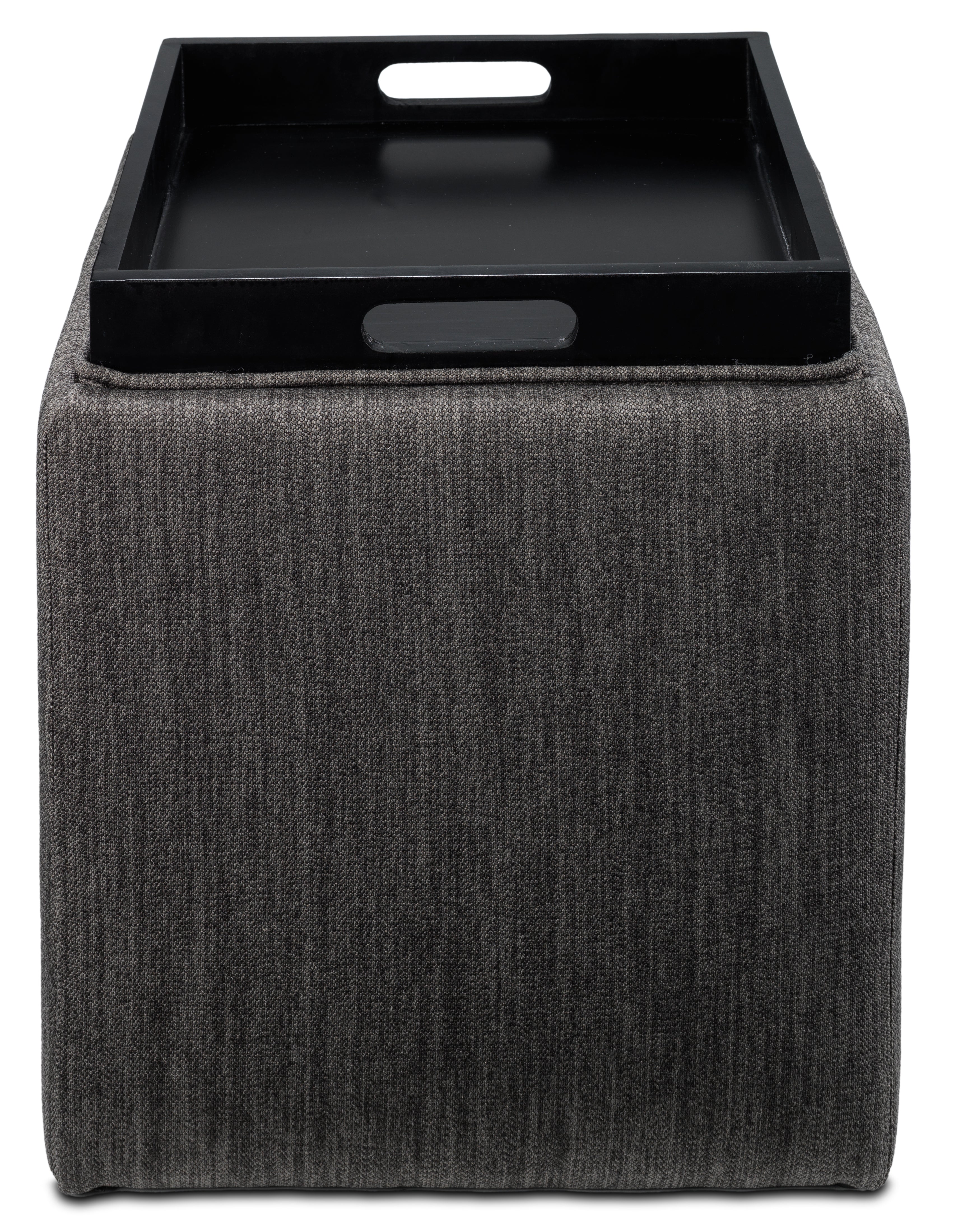 Zoey Ottoman - Charcoal Grey