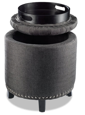 Madison Ottoman - Dark Grey