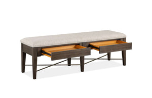 Westley Falls Bench with Upholstered Seat - Brown