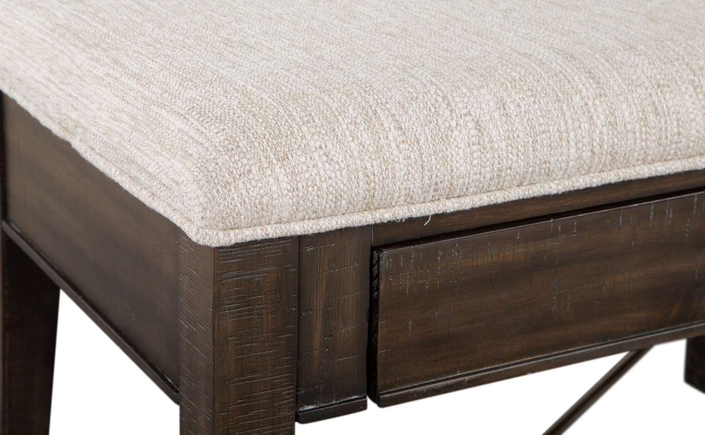 Westley Falls Bench with Upholstered Seat - Brown