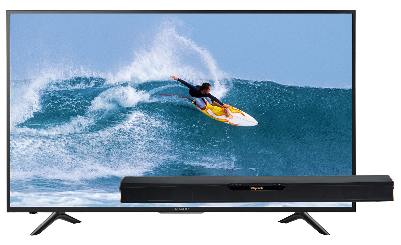 Sharp 65" 4K HDR Smart LED TV and Klipsch Sound Bar Package