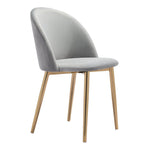 Nezh Elegant Dining Chair - Grey/Gold - Set of 2