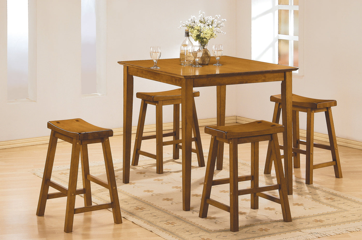 Zena 5-Piece Counter Height Dining Set - Oak