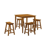 Zena 5-Piece Counter Height Dining Set - Oak