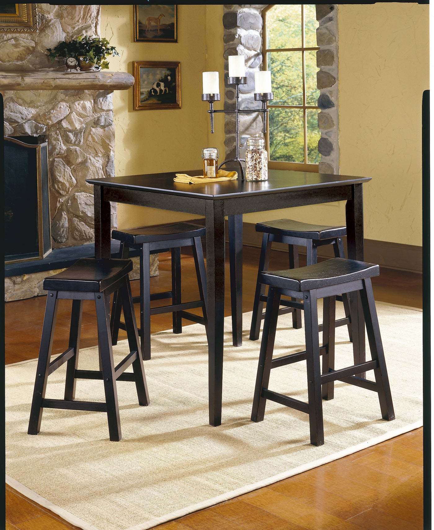 Zena 5-Piece Counter Height Dining Set - Black