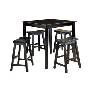 Zena 5-Piece Counter Height Dining Set - Black