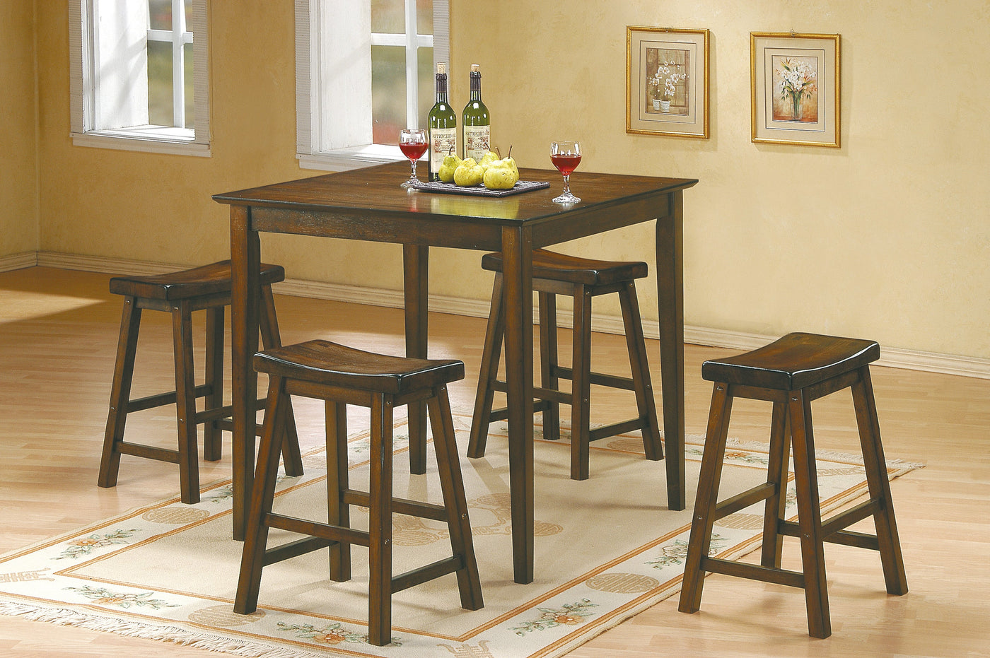 Zena 5-Piece Counter Height Dining Set - Cherry