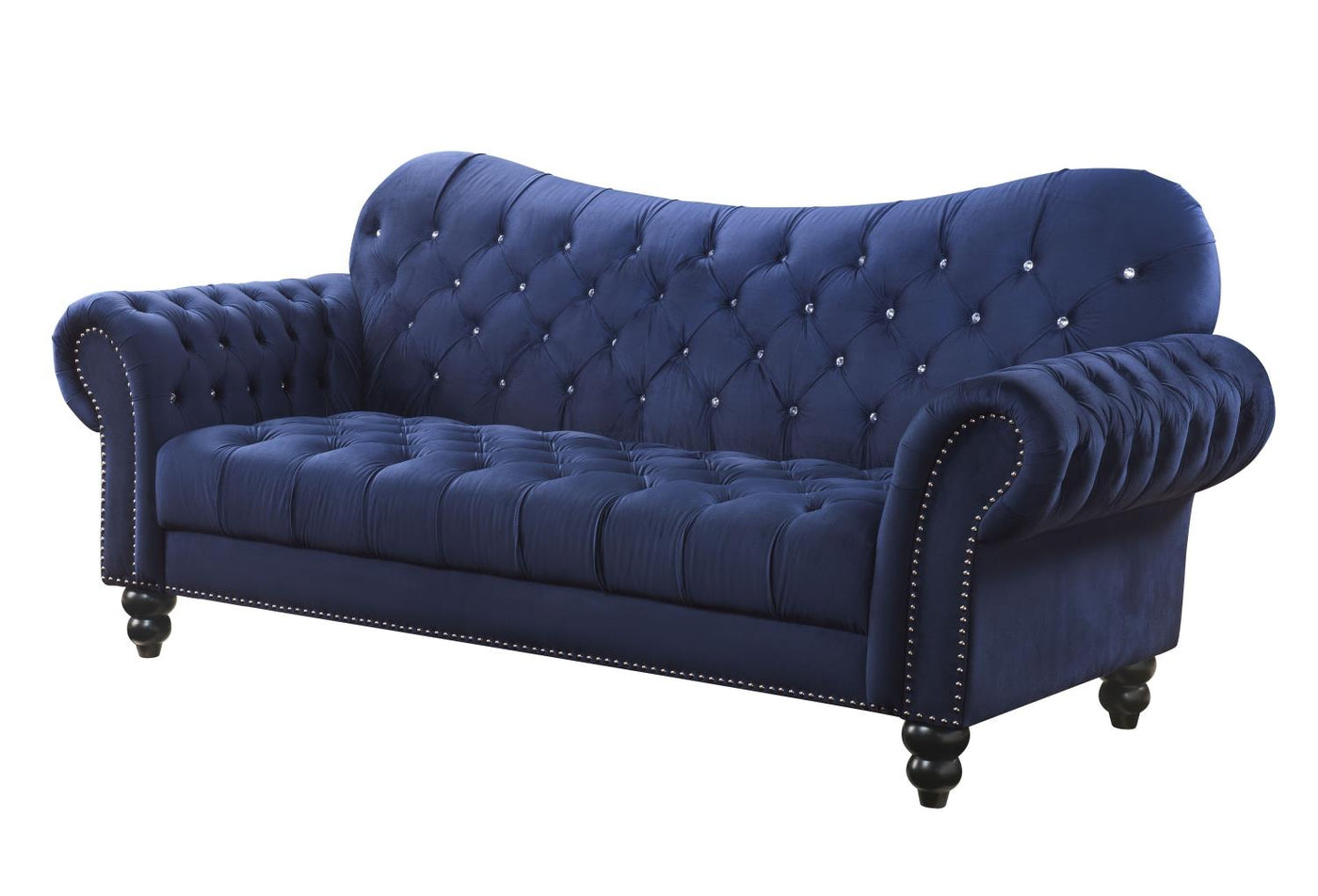 Ryo Tufted Velvet Sofa - Navy