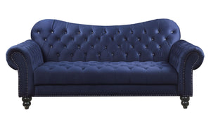 Ryo Tufted Velvet Sofa - Navy