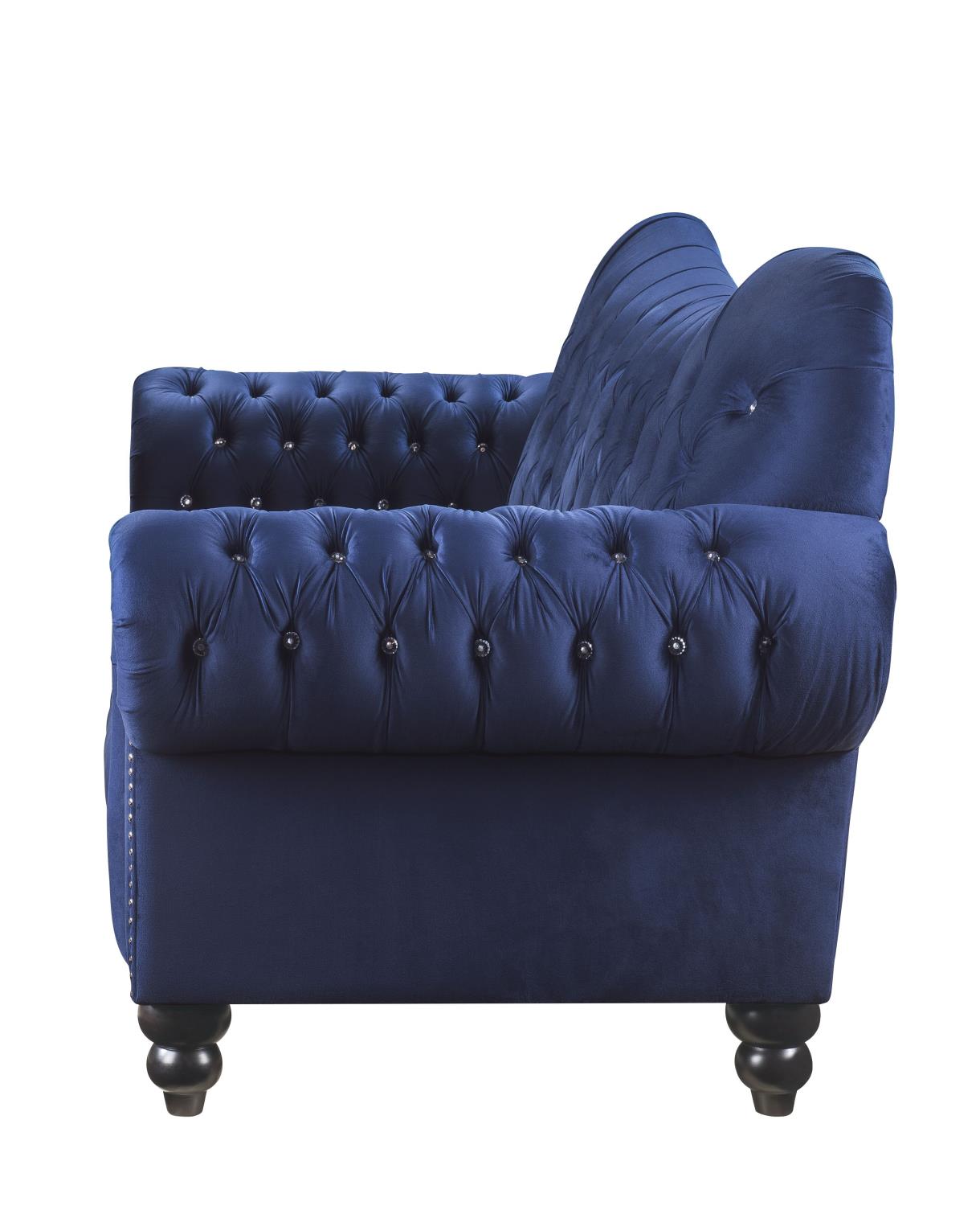 Ryo Tufted Velvet Sofa - Navy